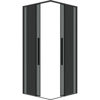 Душевой уголок Grossman Galaxy 80х80 300.K33.01.8080.21.10 профиль Черный матовый стекло тонированное — фото 10, Квадратные душевые уголки
