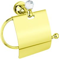 Держатель туалетной бумаги Cezares Olimp-TRH-03/24-Sw с крышкой Золото 24 карат — фото 1, Держатели туалетной бумаги
