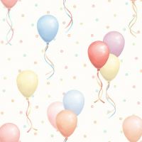 Обои детские Alessandro Allori Dolce Vita 2411-1 Винил на флизелине (1.06*10,05) Белый/Разноцветный, Воздушные шары — фото 1, Обои для стен