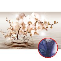 Фреска Ortograf 3D 6717 Фактура бархат серебро FX-S Флизелин (4,4*2,7) Серый/Бежевый, Цветы/Абстракция — фото 1, Фрески