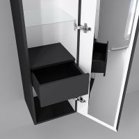 Товар: Шкаф пенал Jorno Strong 33 Str.04.130/P/A подвесной Антрацит - фото 4 Шкаф пенал Jorno Strong 33 Str.04.130/P/A подвесной Антрацит — фото 4, Пеналы для ванной комнаты