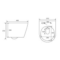 Унитаз beWash Aldo BKWHR401480 подвесной Белый матовый с сиденьем Микролифт — фото 6, Унитазы