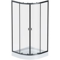 Душевой уголок AM.PM X-Joy Twin Slide 80х80 W88E-205-080BT64 профиль Черный матовый стекло прозрачное — фото 3, Душевые уголки четверть круга