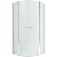 Душевой уголок New Trendy New Soleo Chrome 80х80 K-0418 профиль Хром стекло прозрачное — фото 1, Душевые уголки четверть круга