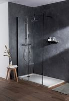 Душевая перегородка Jacob Delafon Serenity 100х200 E14W100-BLV профиль Черный стекло прозрачное — фото 1, Душевые перегородки
