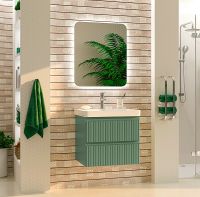 Товар: Тумба с раковиной Brevita Victory 60 УТ000015997 подвесная Зеленая матовая - фото 6 Тумба с раковиной Brevita Victory 60 УТ000015997 подвесная Зеленая матовая — фото 6, Мебель для ванной