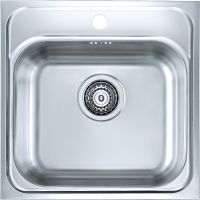 Кухонная мойка Alveus Basic 140 NAT-90 465x465 1100905 Натуральная сталь — фото 1, Кухонные мойки