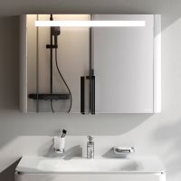 Зеркальный шкаф AM.PM Sensation 100 M30MCX1001WG с подсветкой Белый глянцевый — фото 1, Зеркальные шкафы в ванную