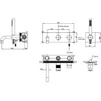 Смеситель для ванны Boheme Uno 464-3-MG Золото матовое — фото 5, Смесители