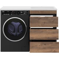 Тумба с раковиной Misty Коломбо 120 R УТ000015588 Дуб Галифакс Антрацит — фото 3, Мебель для ванной