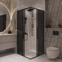 Товар: Душевой уголок Niagara Nova 90х90 NG-2823-34BLACK профиль Черный матовый стекло тонированное - фото 3 Душевой уголок Niagara Nova 90х90 NG-2823-34BLACK профиль Черный матовый стекло тонированное — фото 3, Душевые уголки