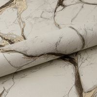 Обои Fipar Gold R 23627 Винил на флизелине (1,06*10,05) Белый/Бежевый/Золото, Мрамор — фото 2, Обои для стен