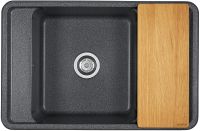 Кухонная мойка Aquaton Беллис 78 1A725032BS210 Графит — фото 3, Кухонные мойки