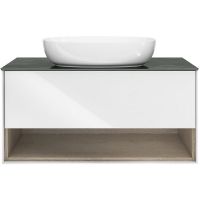 Тумба под раковину Kerama Marazzi Plaza Modern 100 PLB.M.100.1\WHT подвесная Белая глянцевая — фото 1, Тумбы под раковину