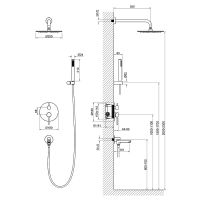 Душевая система Timo Saona SX-2379/03SM Черная матовая — фото 2, Встраиваемые душевые комплекты