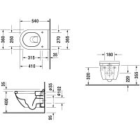 Товар: Унитаз Duravit Starck 3 42250900A1 подвесной с сиденьем Микролифт - фото 4 Унитаз Duravit Starck 3 42250900A1 подвесной с сиденьем Микролифт — фото 4, Подвесные унитазы