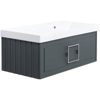 Тумба под раковину La Fenice Cubo 90 FNC-01-CUB-G-90 подвесная Серая матовая — фото 1, Тумбы под раковину