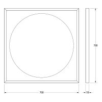 Зеркало Defesto Eclipce 70х70 DF 2227R с подсветкой 15W-4500К/в багетной раме/ИК - выключатель/Нейтральный белый свет/Белая рама — фото 4, Мебель для ванной