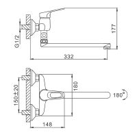 Товар: Смеситель для ванны Frap H13 F2113 универсальный Хром - фото 2 Смеситель для ванны Frap H13 F2113 универсальный Хром — фото 2, Смеситель для ванны