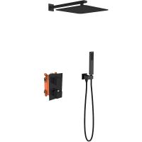 Душевая система Vincea VSFW-102TMB с термостатом Черная матовая — фото 1, Душевое оборудование. Душевая программа