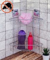 Полка корзина Tekno-tel EF257 угловая Хром — фото 2, Полки для ванной и душа