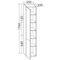 Шкаф пенал Burgbad Iveo 35 R HSIE035RF2833G0161 подвесной Белый глянцевый — фото 3, Мебель для ванной