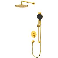 Душевая система Whitecross Y brushed gold YSET05TOPGLB Брашированное золото — фото 1, Душевое оборудование. Душевая программа