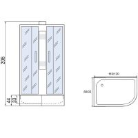 Товар: Душевая кабина Мономах Б/К 110x80x44 МЗ L 10000005831 без гидромассажа - фото 5 Душевая кабина Мономах Б/К 110x80x44 МЗ L 10000005831 без гидромассажа — фото 5, Душевые кабины