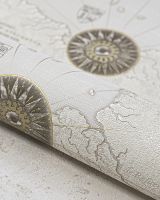 Обои Solo Geo SL8838-22 Винил на флизелине (1,06*10) Бежевый, Карты — фото 2, Обои для стен