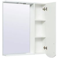 Зеркало со шкафом Runo Неаполь 65 R 00-00001030 с подсветкой Белое — фото 2, Зеркальные шкафы в ванную