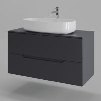 Тумба с раковиной Orange Line 100 Li-100TugMDF+B07-675W подвесная Графит матовый — фото 1, Тумбы с раковиной