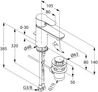 Смеситель для раковины Kludi Objekta 322330575 Хром — фото 4, Смесители