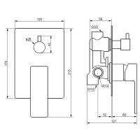 Смеситель для душа Damixa Gala 537100300 Черный матовый — фото 4, Смесители