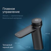 Смеситель для раковины AM.PM Inspire V2.0 TouchReel F50A02522 Черный матовый — фото 3, Смесители для раковины