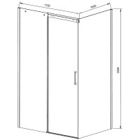 Душевой уголок Vincea Dice 110x100 VSR-4D1011CL профиль Хром стекло прозрачное — фото 4, Прямоугольные душевые уголки