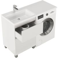 Тумба с раковиной Creto Cafor 120 L 19-W120L Белый глянец — фото 8, Мебель для ванной