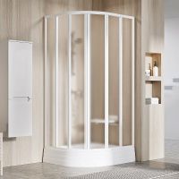 Душевой уголок Ravak Supernova SKKP6-90 90x90 3207O102ZG профиль Белый стекло Grape — фото 1, Душевые уголки четверть круга