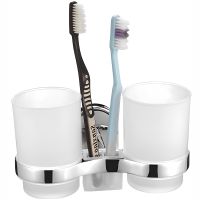 Товар: Стакан для зубных щеток Haiba HB1908 двойной Хром - фото 2 Стакан для зубных щеток Haiba HB1908 двойной Хром — фото 2, Мыльницы