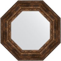 Зеркало Evoform Octagon 67x67 BY 7394 в багетной раме - Состаренное дерево с орнаментом 120 мм — фото 1, Мебель для ванной
