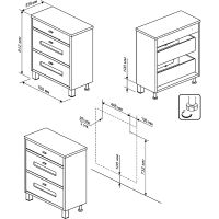 Товар: Комод Бриклаер Бали 70 4627125411878 Венге Белый глянцевый - фото 8 Комод Бриклаер Бали 70 4627125411878 Венге Белый глянцевый — фото 8, Мебель для ванной