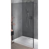 Душевая перегородка Jacob Delafon Contra Walk In 120 E22W120-BLV профиль Черный стекло Серое — фото 1, Душевые перегородки