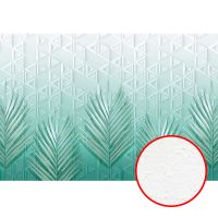 Фреска Ortograf Forma 32601 Фактура бархат FX Флизелин (4*2,7) Бирюзовый, Геометрия/Листья — фото 1, Фрески