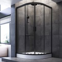 Душевой уголок AM.PM Gem 100х100 W90G-401-100BT профиль Черный матовый стекло прозрачное — фото 2, Душевые уголки четверть круга