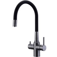 Смеситель для кухни Paulmark Salix Sa213419-GM Вороненая сталь — фото 1, Смесители для кухни