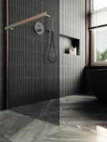 Душевая перегородка Maybah Glass MGD-735-5ш 890x1950 в широком профиле Хром матовый стекло графитовое — фото 5, Душевые перегородки