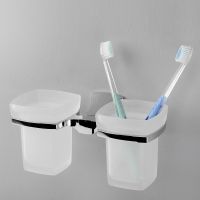 Стакан для зубных щеток WasserKRAFT Wern K-2528D двойной Хром — фото 2, Мыльницы