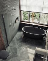 Душевая перегородка Maybah Glass MGD-680-5ш 1090x1950 в широком профиле Хром матовый стекло сатиновое — фото 5, Душевые перегородки