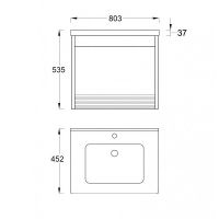 Товар: Тумба под раковину Veedi Vision 80 VSN800T-CR подвесная Дуб орех Белая - фото 6 Тумба под раковину Veedi Vision 80 VSN800T-CR подвесная Дуб орех Белая — фото 6, Мебель для ванной