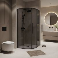 Товар: Душевой уголок Niagara Nova 100х100 NG-2827-34BLACK профиль Черный матовый стекло тонированное - фото 1 Душевой уголок Niagara Nova 100х100 NG-2827-34BLACK профиль Черный матовый стекло тонированное — фото 1, Душевые уголки четверть круга