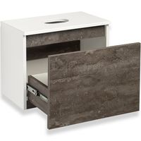 Тумба под раковину Runo Бари 50 00-00001377 подвесная Железный камень Белая — фото 8, Тумбы под раковину